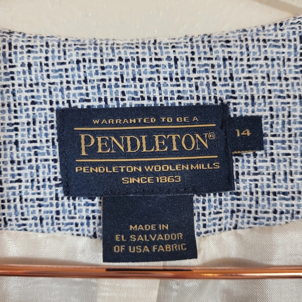 Pendleton Blue Single Button Wool Blend Blazer Ja… - image 6
